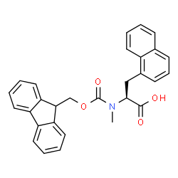 N-Fmoc-N-methyl-3-(1-naphthyl)-L-alanine结构式