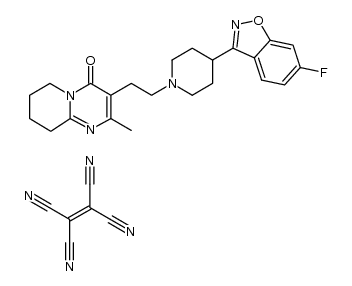 ethene-1,1,2,2-tetracarbonitrile compound with 3-(2-(4-(6-fluorobenzo[d]isoxazol-3-yl)piperidin-1-yl)ethyl)-2-methyl-6,7,8,9-tetrahydro-4H-pyrido[1,2-a]pyrimidin-4-one (1:1) Structure
