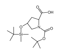 (2S,4R)-4-[tert-butyl(dimethyl)silyl]oxy-1-[(2-methylpropan-2-yl)oxycarbonyl]pyrrolidine-2-carboxylic acid结构式