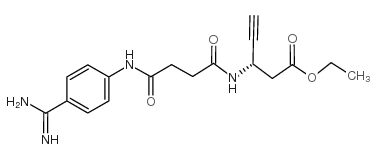 ethyl (3S)-3-[[4-(4-carbamimidoylanilino)-4-oxobutanoyl]amino]pent-4-ynoate Structure
