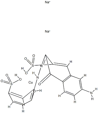 disodium [7-amino-4-hydroxy-3-[(2-hydroxy-5-sulphophenyl)azo]naphthalene-2-sulphonato(4-)]cuprate(2-)结构式