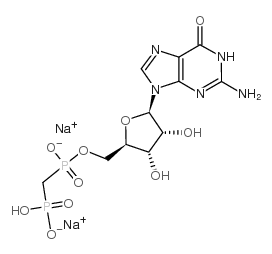 鸟苷 5'-[氢(膦酰甲基)膦酸酯]钠盐结构式