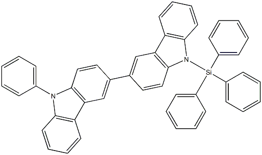 9-苯基-9'-(三苯基甲硅烷基)-9H,9'H-3,3'-联咔唑结构式