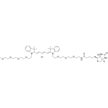N-(m-PEG4)-N'-(biotin-PEG3)-Cy5结构式