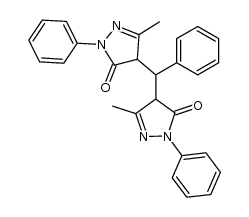 4,4'-benzylidene-bis(1-phenyl-3-methyl-2-pyrazolin-5-one) Structure