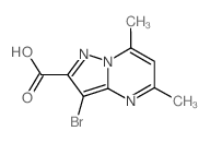3-bromo-5,7-dimethylpyrazolo[1,5-a]pyrimidine-2-carboxylic acid(SALTDATA: FREE) Structure