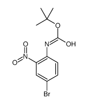 (4-溴-2-硝基苯基)氨基甲酸叔丁酯结构式