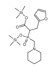 trimethylsilyl [2-(2-furyl)-1-(trimethylsiloxycarbonyl)ethyl](N-piperidinomethyl)phosphinate结构式
