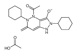 4-Acetyl-2,4,5,6-tetrahydro-6-methylene-2,5-diphenyl-1H-pyrazolo[4,3-c]pyridazin-3-ol acetate Structure