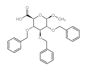 甲基-2,3,4-三-O-苄基-alpha-D-吡喃葡糖苷酸结构式