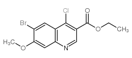 6-溴-4-氯-7-甲氧基喹啉-3-羧酸乙酯结构式
