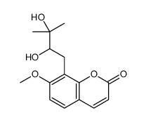 8-(2,3-dihydroxy-3-methylbutyl)-7-methoxychromen-2-one结构式