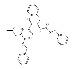benzyl N-[(2S,3R)-3-(N-benzyloxycarbonyl)amino-2-hydroxy-4-phenylbutanoyl]-L-leucinate结构式