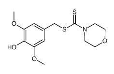 morpholine-4-carbodithioic acid 4-hydroxy-3,5-dimethoxy-benzyl ester Structure