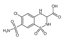 6-chloro-1,1-dioxo-7-sulfamoyl-1,2,3,4-tetrahydro-1λ6-benzo[1,2,4]thiadiazine-3-carboxylic acid结构式