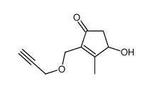 4-hydroxy-3-methyl-2-(prop-2-ynoxymethyl)cyclopent-2-en-1-one结构式