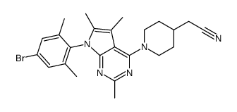 2-(1-(7-(4-溴-2,6-二甲基苯基)-2,5,6-三甲基-7h-吡咯并[2,3-d]嘧啶-4-基)哌啶-4-基)乙腈结构式