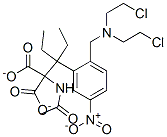 (乙酰氨基){[2-((双(2-氯乙基)氨基)甲基)-5-硝基苯基]甲基}丙二酸二乙酯结构式