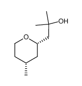 2-methyl-1-((2S,4R)-4-methyltetrahydro-2H-pyran-2-yl)propan-2-ol结构式