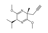 (2R,5S)-5-isopropyl-3,6-dimethoxy-2-methyl-2-(prop-2-yn-1-yl)-2,5-dihydropyrazine结构式