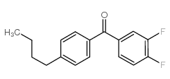 4-N-丁基-3,4-二氟苯甲酮结构式