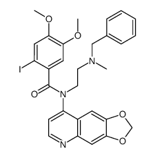 N-(6,7-methylenedioxyquinolin-4-yl)-N-[2-(N-benzyl-N-methylamino)ethyl]-2-iodo-4,5-dimethoxybenzamide结构式
