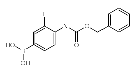 4-苄氧基羰基胺基-3-氟苯硼酸结构式