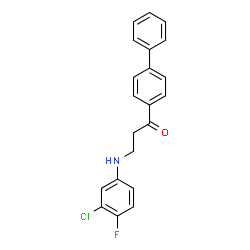 1-[1,1'-BIPHENYL]-4-YL-3-(3-CHLORO-4-FLUOROANILINO)-1-PROPANONE结构式