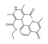 Ethyl 5-acetyl-2,6-dimethyl-4-(2-methyl-4-oxo-4H-chromen-8-yl)-1,4-dihydropyridine-3-carboxylate Structure