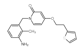 1-(3-氨基-2-甲基-苄基)-4-(2-噻吩-2-基-乙氧基)-2-吡啶酮结构式