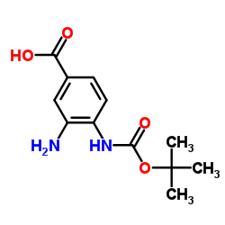 3-氨基-4-((叔丁氧基羰基)氨基)苯甲酸结构式