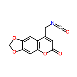 6,7-亚甲二氧基-4-异氰酸甲基香豆素[用于高效液相色谱标记]结构式