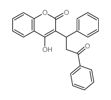 2H-1-Benzopyran-2-one,4-hydroxy-3-(3-oxo-1,3-diphenylpropyl)-结构式