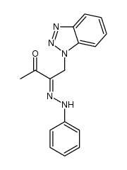 4-(1H-benzo[1,2,3]triazol-1-yl)-3-(2-phenylhydrazono)butan-2-one结构式
