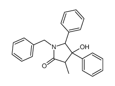 1-benzyl-4-hydroxy-3-methyl-4,5-diphenylpyrrolidin-2-one结构式