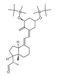 (5Z,7E)-(1S,3R,20S)-1,3-bis((tert-butyldimethylsilyl)oxy)-9,10-seco-22,23-dinor-5,7,10(19)-cholatrien-24-al结构式