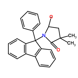 4,4-Dimethyl-5-oxo-1-(9-phenyl-9H-fluoren-9-yl)proline Phenylmethyl Ester结构式
