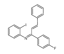 1-(4-fluorophenyl)-N-(2-iodophenyl)-3-phenylprop-2-en-1-imine结构式