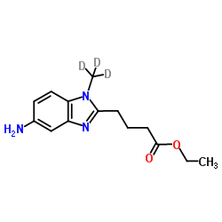 Ethyl 4-[5-amino-1-(2H3)methyl-1H-benzimidazol-2-yl]butanoate结构式