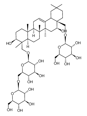 23-O-β-gentiobiosyl-28-O-β-D-glucopyranosyl-23-hydroxylongispinogenin Structure