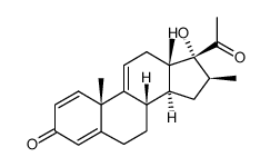 16β-methyl-17α-hydroxy-pregna-1,4,9(11)-triene-3,20-dione Structure