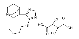 3-[(3S)-1-azabicyclo[2.2.2]octan-3-yl]-4-butylsulfanyl-1,2,5-thiadiazole,(2R,3R)-2,3-dihydroxybutanedioic acid结构式