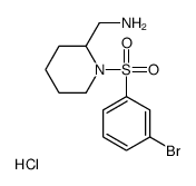 [1-(3-bromophenyl)sulfonylpiperidin-2-yl]methanamine,hydrochloride Structure