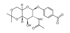 4-nitrophenyl 2-acetamido-2-deoxy-4,6-O-isopropylidene-β-D-glucopyranoside Structure