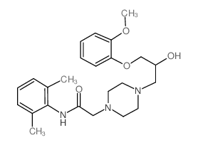 N-(2,6-dimethylphenyl)-2-[4-[2-hydroxy-3-(2-methoxyphenoxy)propyl]piperazin-1-yl]acetamide Structure