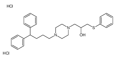 1-[4-(4,4-diphenylbutyl)piperazin-1-yl]-3-phenylsulfanyl-propan-2-ol d ihydrochloride结构式
