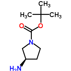 (R)-(+)-N-叔丁氧羰基-3-氨基吡咯烷结构式
