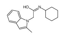 N-cyclohexyl-2-(2-methylindol-1-yl)acetamide结构式