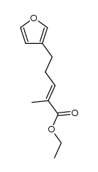 (E)-5-(furan-3-yl)-2-methylpent-2-enoic acid ethyl ester结构式