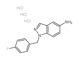 1-(4-氟苄基)-1H-吲唑-5-胺三盐酸盐结构式